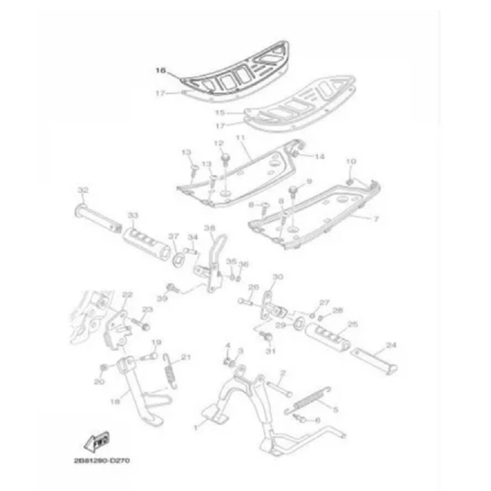 At 115 Neo Tapete Borracha Lado Direito Yamaha Novo Original