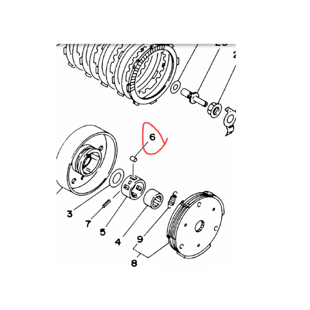 Crypton 105 Kit 5 UN Pino Guia da Embreagem Yamaha Genuíno