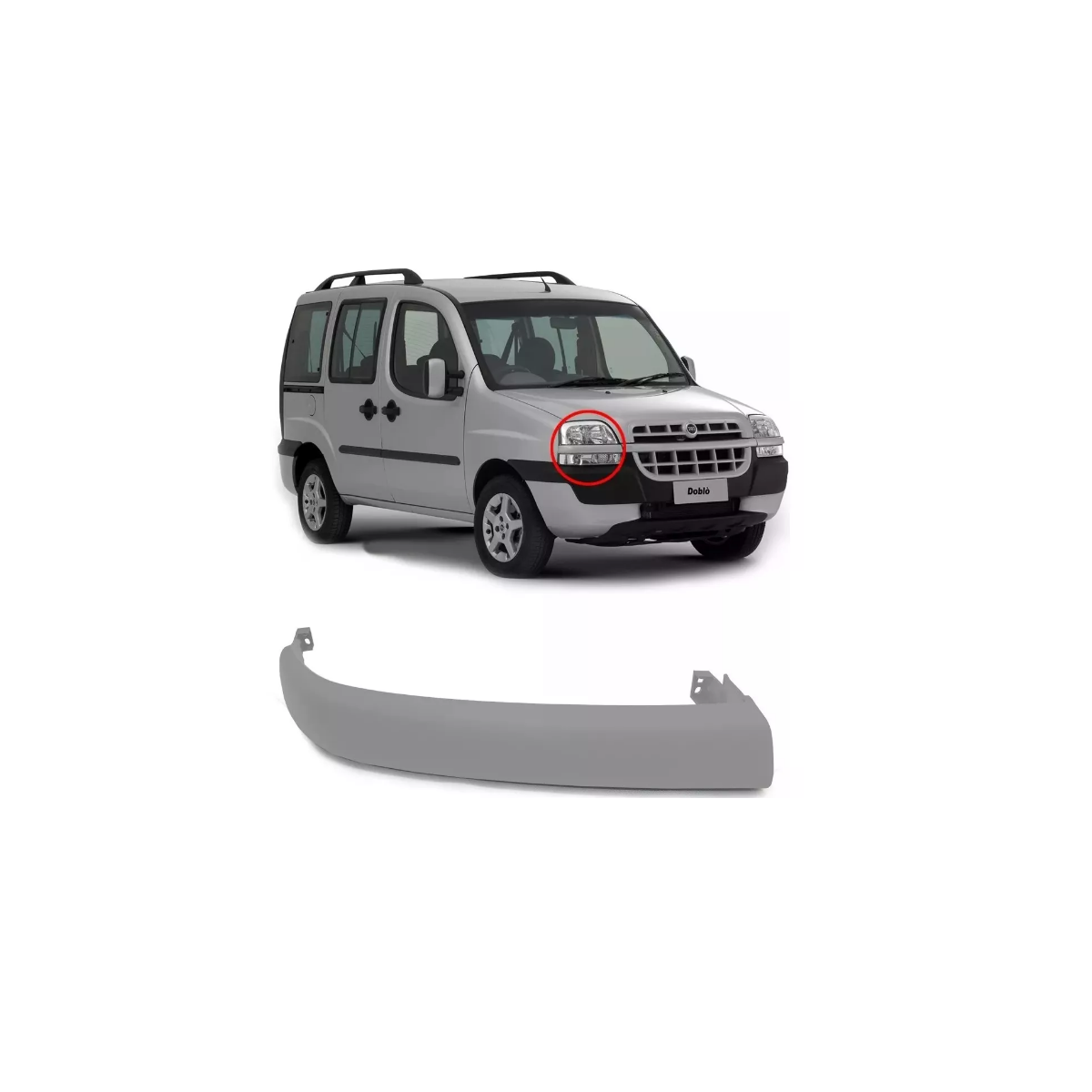 Fiat Doblo Grade Moldura Farol Lado Direito Genuíno 7083137