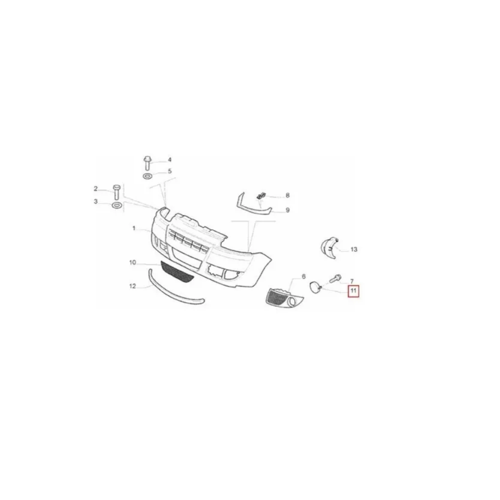 Fiat Doblo Tampa Farol Auxiliar Milha Direito Genuíno