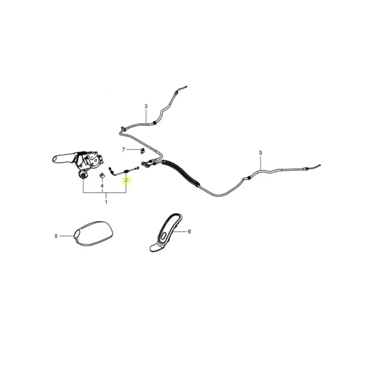 Ford Fiesta Cabo Freio de Mão Dianteiro Genuíno