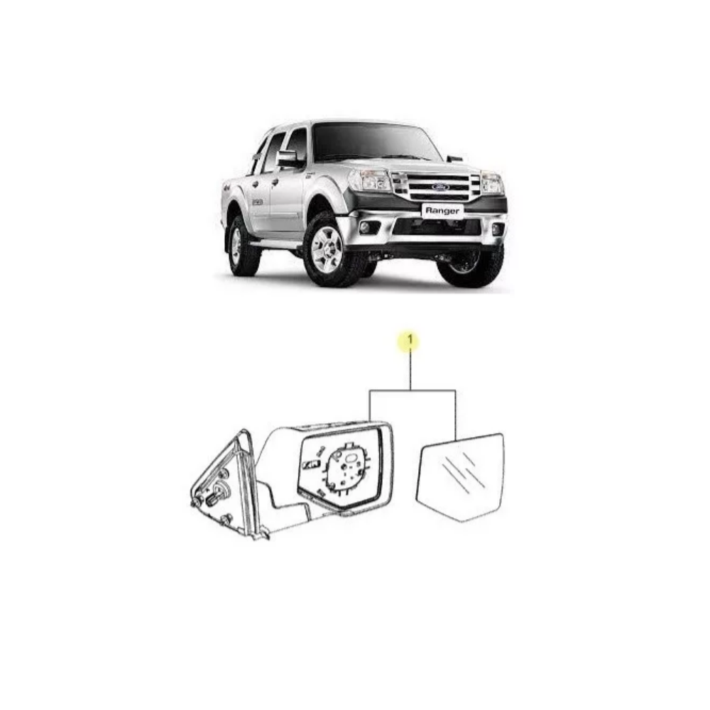 Ford Ranger Espelho Retrovisor Externo Manual L.e Novo Origi