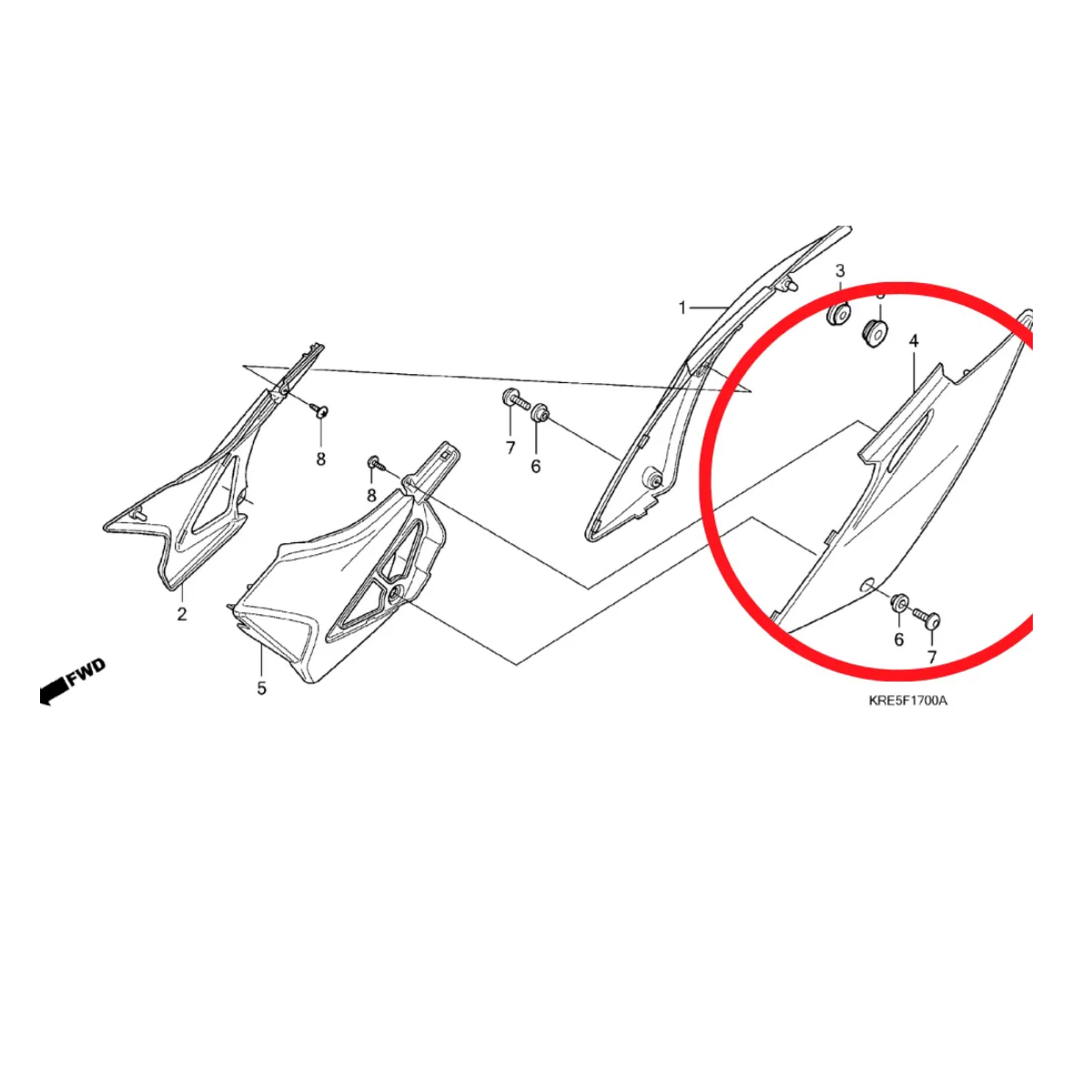 Honda Bros 160 Es Tampa Lateral Esquerda Genuíno
