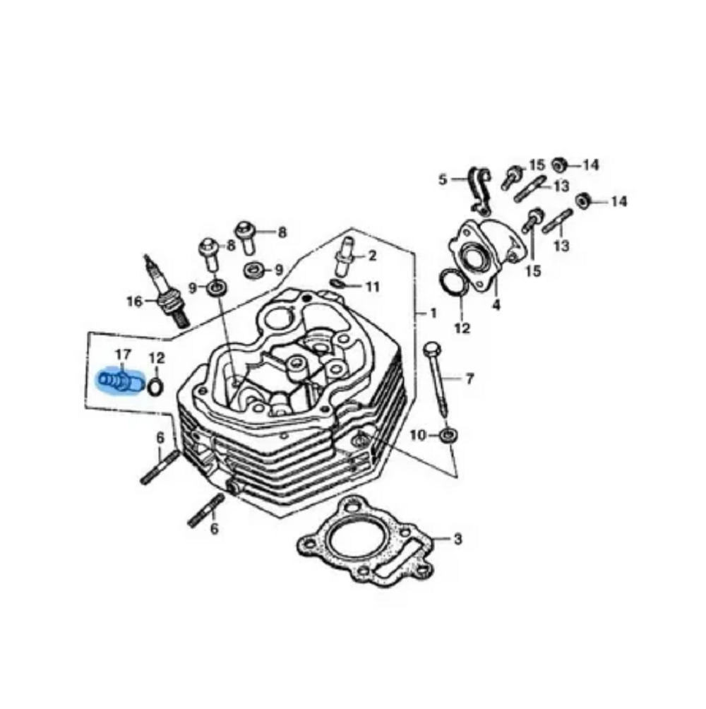 Honda CG 125 Fan guia da válvula de escape Genuíno