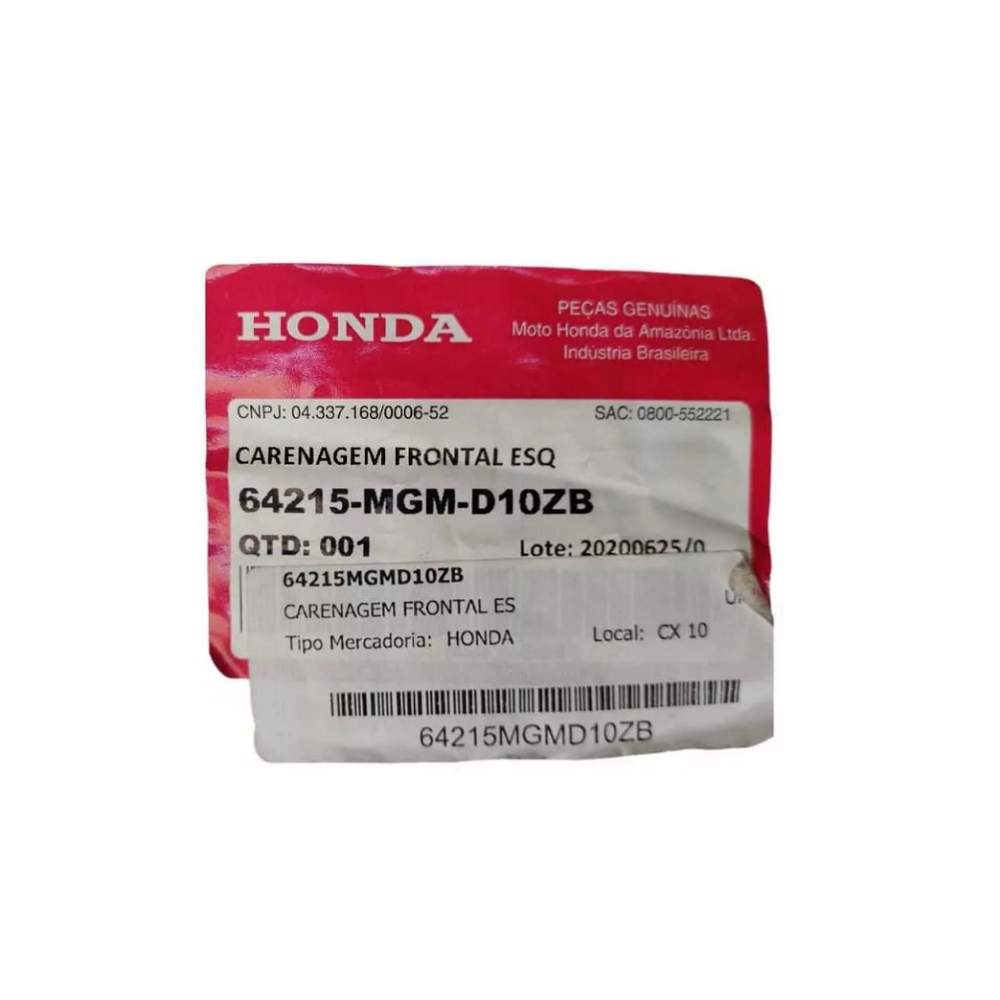 Honda Hornet Carenagem Frontal Lado Esquerdo Novo Original