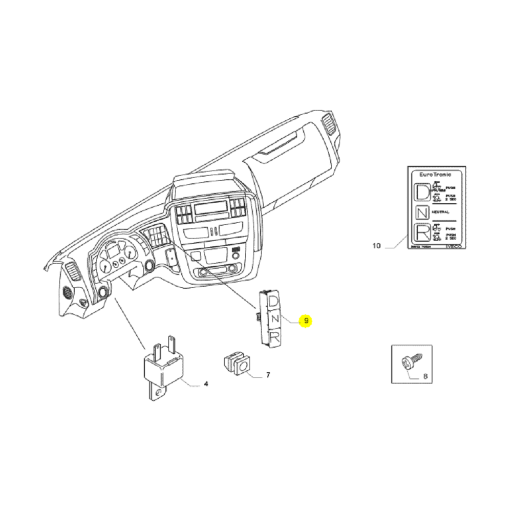 Iveco Novo Stralis Interruptor Comando Câmbio Novo Original