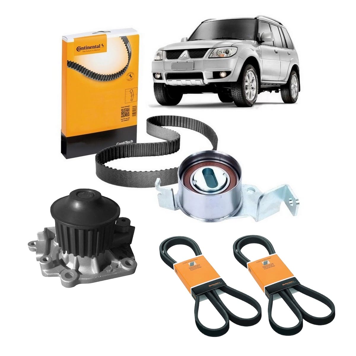 Kit Correia Dentada Pajero Tr4 2013 2014 Poly v Bomba Dágua