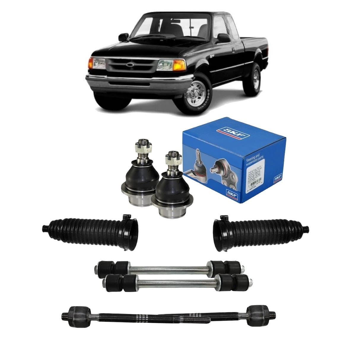 Kit Pivô Ranger 2009 2010 Barra Axial Coifa Direção Bieleta