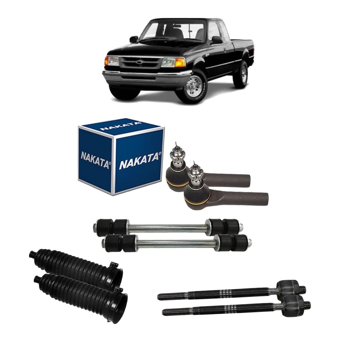 Kit Terminal Direção Ranger 2000 Coifa Barra Axial Bieleta