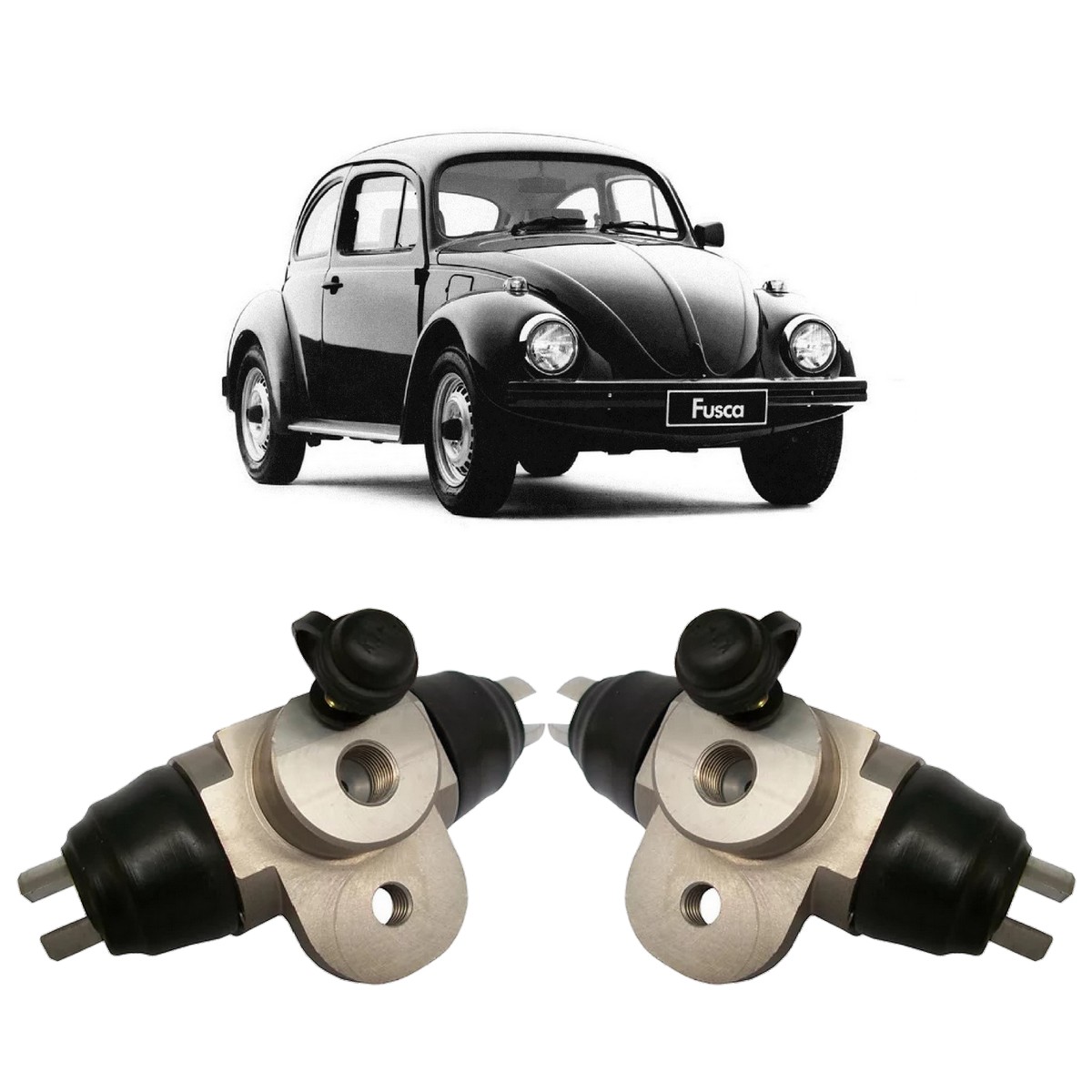 Par Cilindro Roda Burrinho Traseiro Fusca 57 À 76 5 Furos