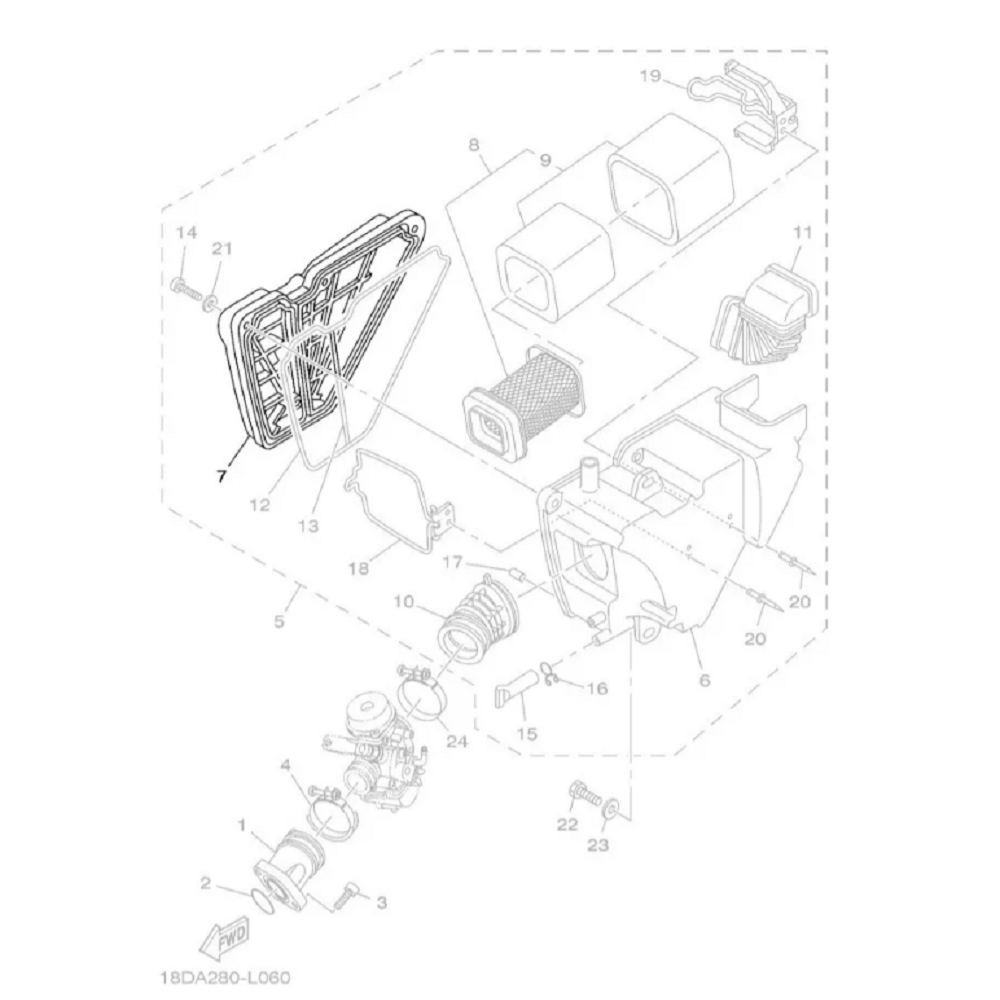Ybr 125 Factor Tampa Caixa Filtro Ar Yamaha Novo Original